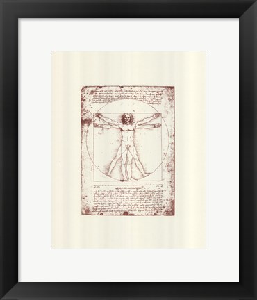 Framed Vitruvian Man (serigraph and embossed) Print