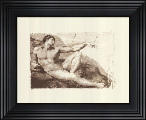 Framed Creation of Adam (Adam detail) (embossed) Print
