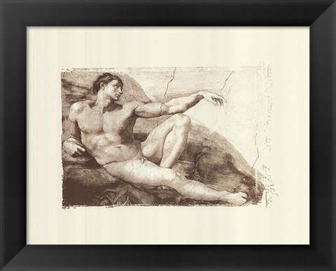 Framed Creation of Adam (Adam detail) (embossed) Print