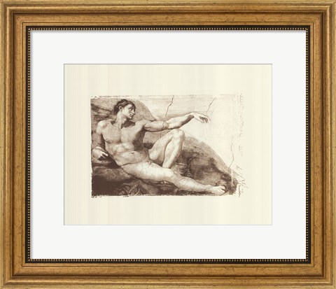 Framed Creation of Adam (Adam detail) (embossed) Print