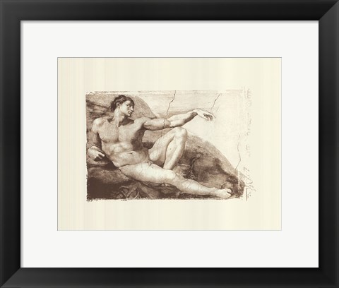 Framed Creation of Adam (Adam detail) (embossed) Print