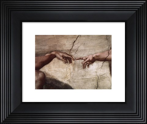 Framed Creation of Adam (hands detail) Print