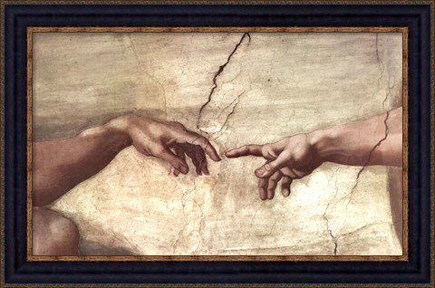 Framed Creation of Adam (hands detail) Print