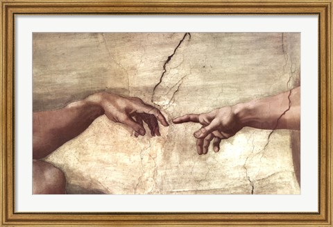 Framed Creation of Adam (hands detail) Print