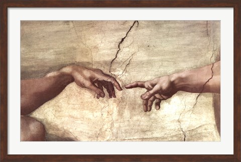 Framed Creation of Adam (hands detail) Print