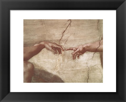 Framed Creation of Adam (hands detail) Print