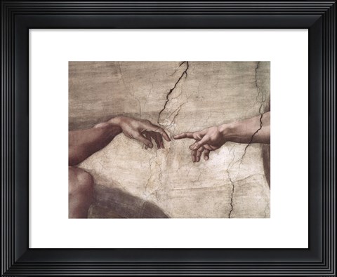 Framed Creation of Adam (hands detail) Print