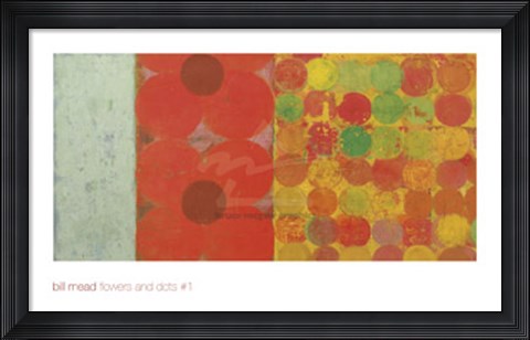 Framed Flowers and Dots #1 Print