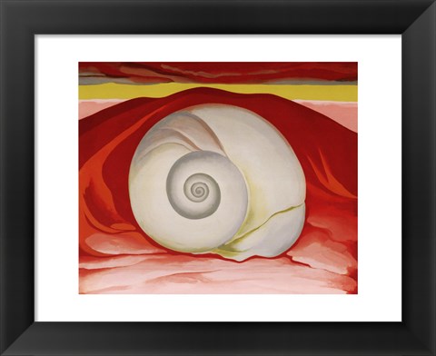 Framed Red Hills and White Shell, 1938 Print