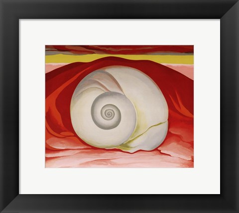 Framed Red Hills and White Shell, 1938 Print