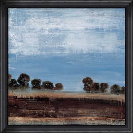 Framed Blue Tree Line Print