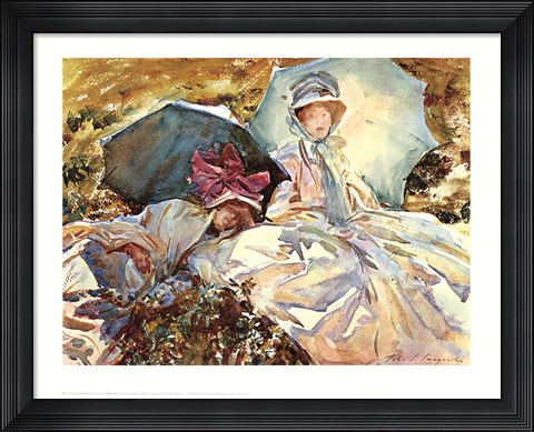 Framed Green Parasol Print