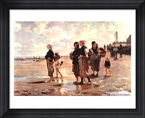 Framed Oyster Gatherers of Cancale Print