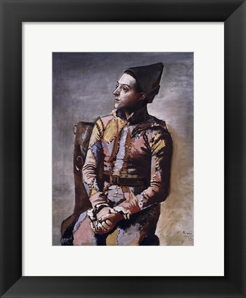 Framed Portrait of a Harlequin Print