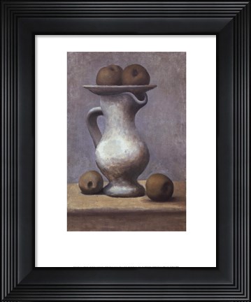 Framed Still Life with Pitcher and Apple Print