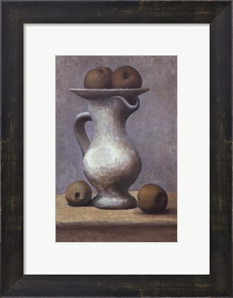 Framed Still Life with Pitcher and Apple Print