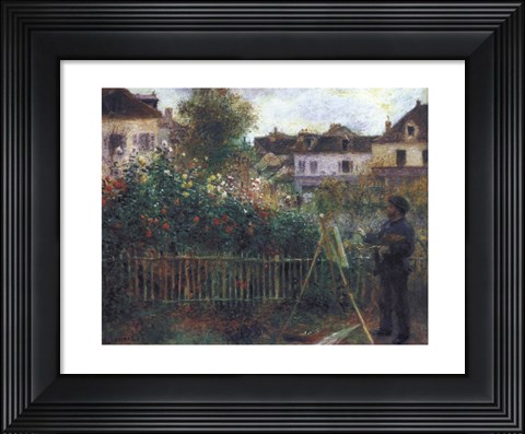 Framed Monet Painting in his Garden at Argenteuil, c.1873 Print