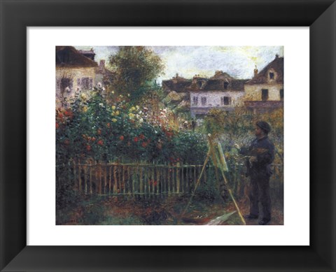 Framed Monet Painting in his Garden at Argenteuil, c.1873 Print