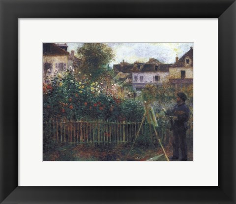 Framed Monet Painting in his Garden at Argenteuil, c.1873 Print