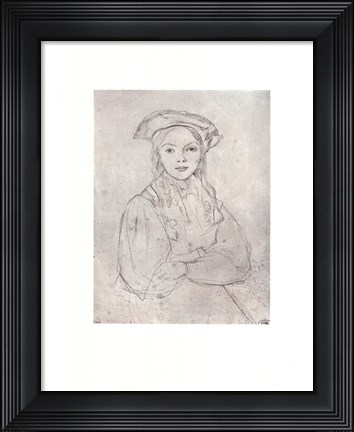 Framed Girl in Beret Print