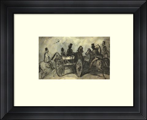Framed Carriages and Horsemen Print