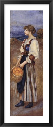 Framed Girl with a Basket of Oranges Print