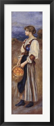 Framed Girl with a Basket of Oranges Print