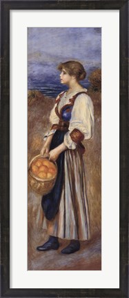 Framed Girl with a Basket of Oranges Print