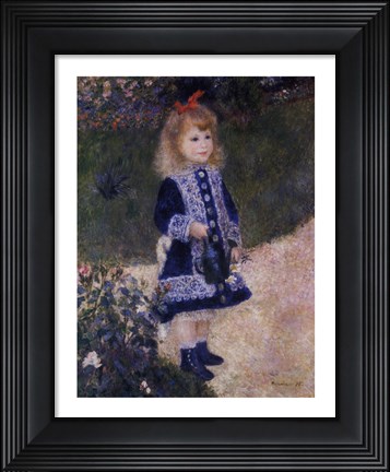 Framed Girl with a Watering Can Print