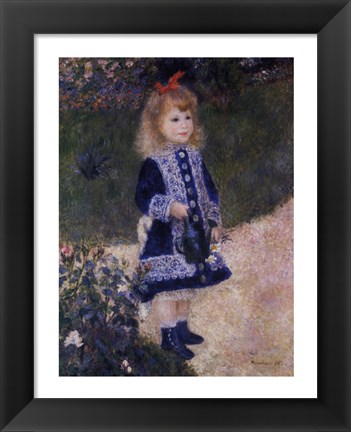 Framed Girl with a Watering Can Print