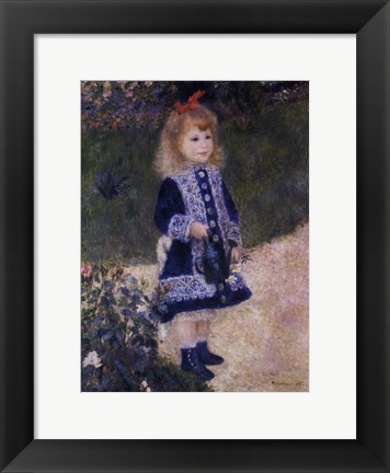 Framed Girl with a Watering Can Print