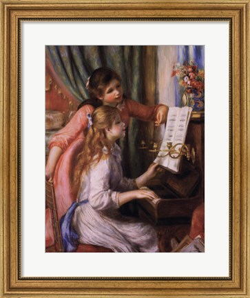 Framed Two Young Girls at the Piano Print