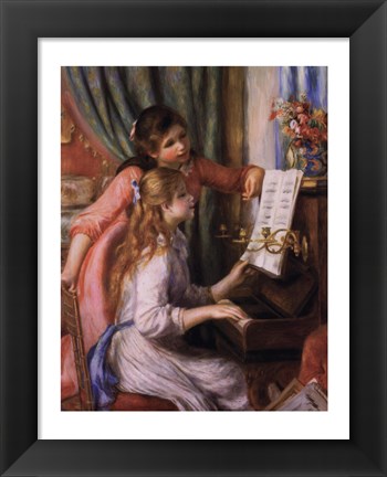 Framed Two Young Girls at the Piano Print