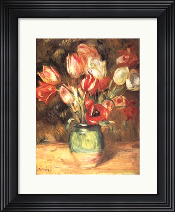 Framed Tulips in a Vase Print