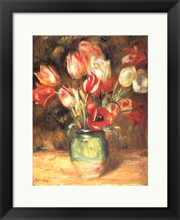 Framed Tulips in a Vase Print