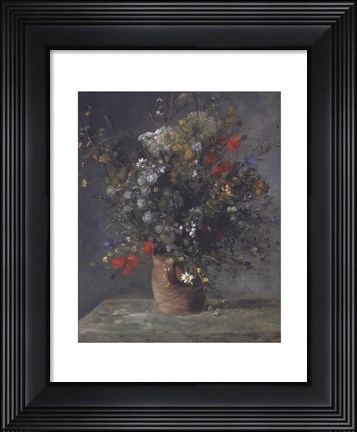 Framed Flowers in a Vase, c. 1866 Print