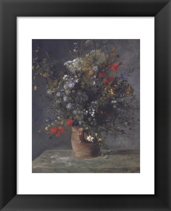 Framed Flowers in a Vase, c. 1866 Print