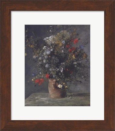 Framed Flowers in a Vase, c. 1866 Print