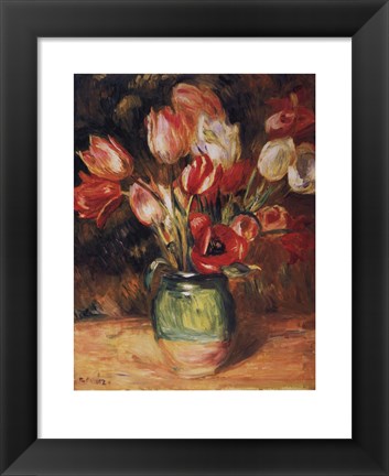 Framed Tulips in a Vase Print