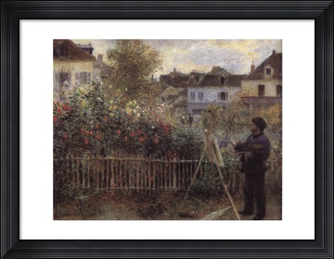 Framed Monet Painting in the Garden at Argenteuil, 1873 Print