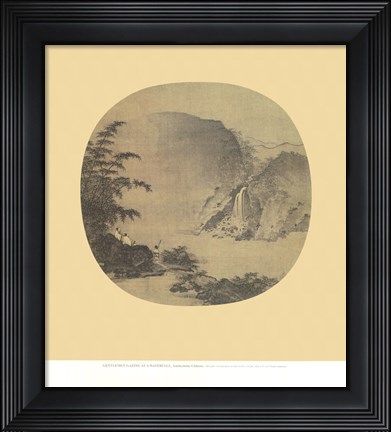 Framed Gentlemen Gazing At a Waterfall Print