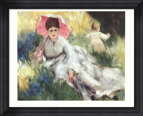 Framed Woman with a Parasol Print