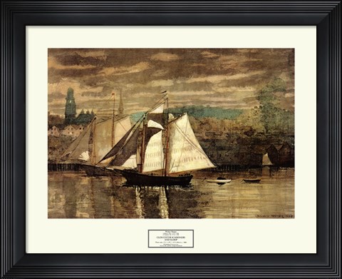 Framed Gloucester Schooners and Sloop Print