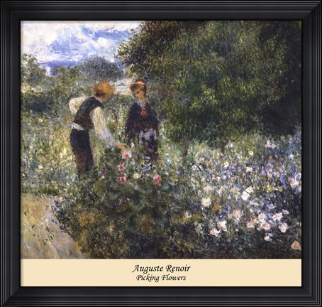 Framed Picking Flowers Print