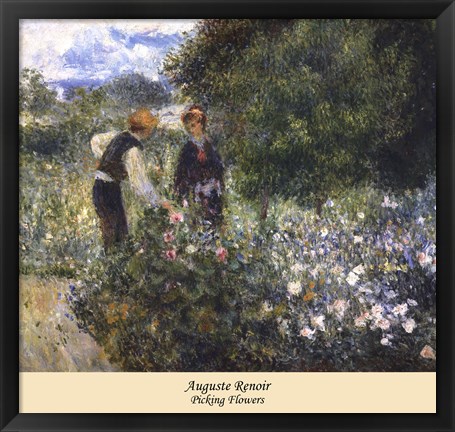 Framed Picking Flowers Print