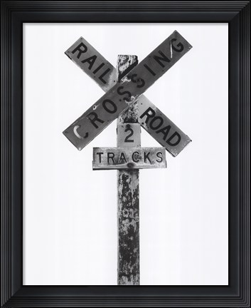 Framed Railroad Crossing Print