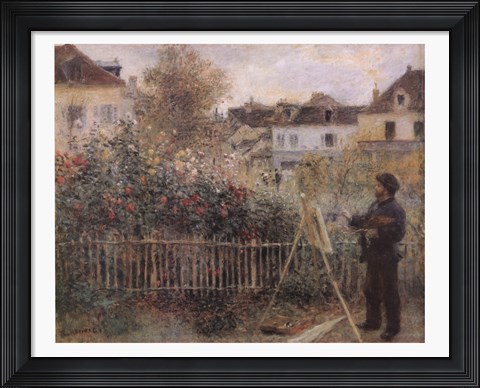 Framed Monet Painting in his Garden at Argenteuil, c.1873 Print