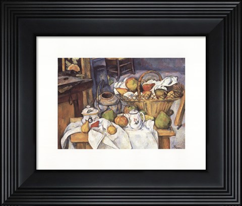 Framed Still Life with Fruit Basket Print