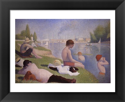 Framed Bathers at Asnieres Print