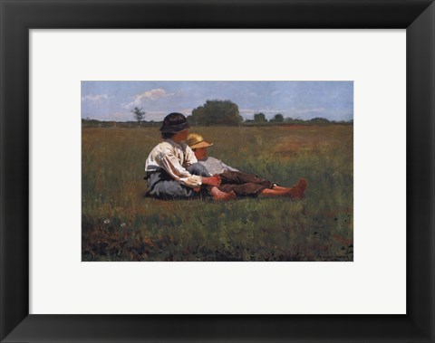 Framed Boys in a Pasture, 1874 Print